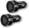 USB Car Charger Adapter, Dual QC3.0 Fast Car Phone Charger, 2-Port 48W 6A Car Charger Fast Charging Compatible with Iphone 12/11, Samsung Galaxy S20/Note20, LG, Tablet and More [2Pack].